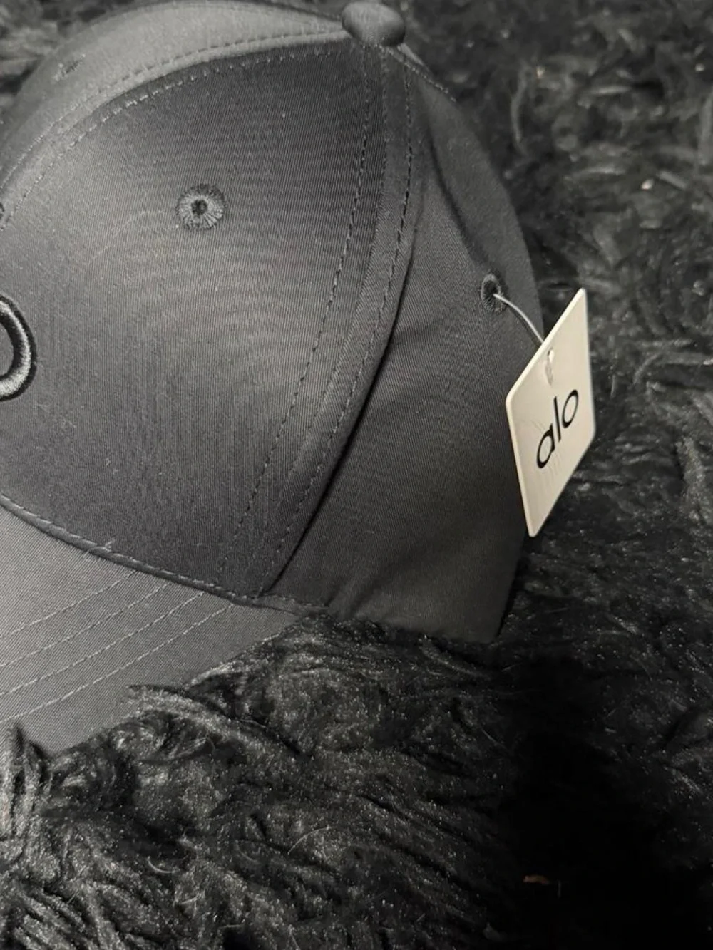 ALO Yoga Kids Black Embroidered Logo Cap